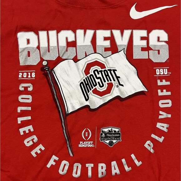 Nike‎ OSU Ohio State Buckeyes Football 2016 Fiesta Bowl Tee T-shirt Size XL Red - Picture 2 of 5